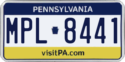 PA license plate MPL8441