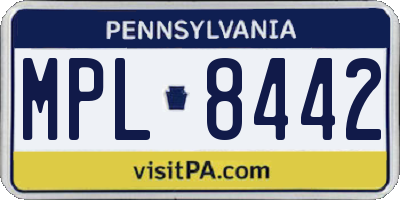 PA license plate MPL8442