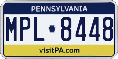 PA license plate MPL8448
