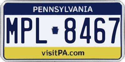 PA license plate MPL8467