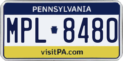 PA license plate MPL8480