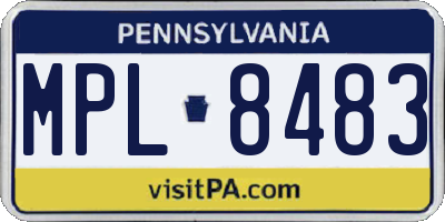 PA license plate MPL8483