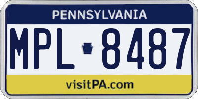 PA license plate MPL8487