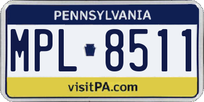 PA license plate MPL8511