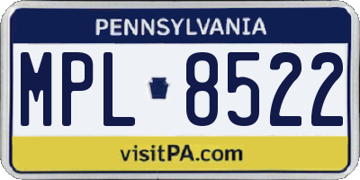 PA license plate MPL8522