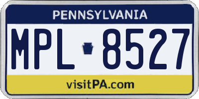 PA license plate MPL8527