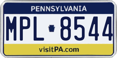 PA license plate MPL8544