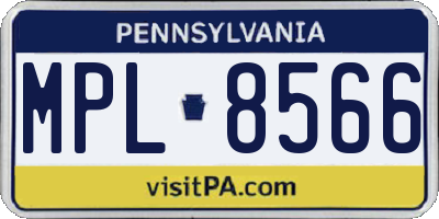 PA license plate MPL8566