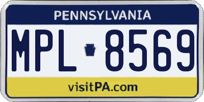 PA license plate MPL8569