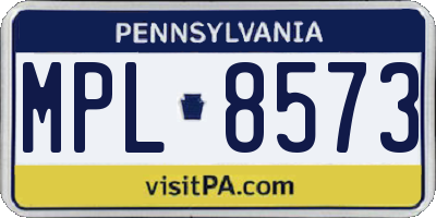 PA license plate MPL8573
