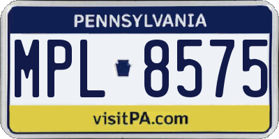 PA license plate MPL8575