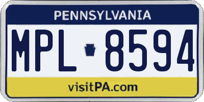 PA license plate MPL8594