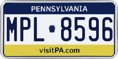 PA license plate MPL8596