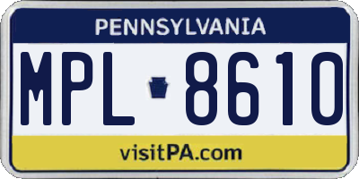 PA license plate MPL8610