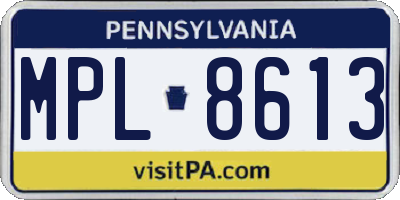 PA license plate MPL8613