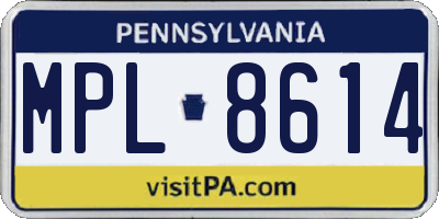 PA license plate MPL8614