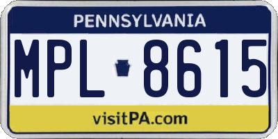 PA license plate MPL8615