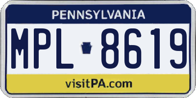PA license plate MPL8619
