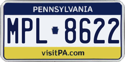 PA license plate MPL8622