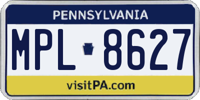PA license plate MPL8627
