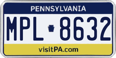 PA license plate MPL8632