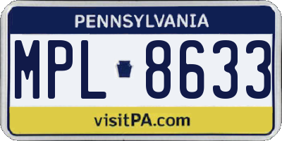 PA license plate MPL8633