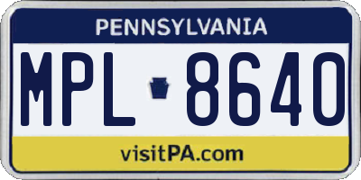 PA license plate MPL8640