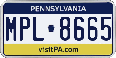 PA license plate MPL8665