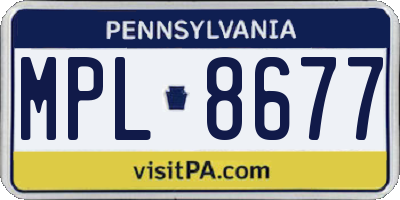 PA license plate MPL8677