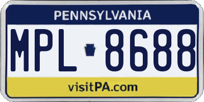 PA license plate MPL8688