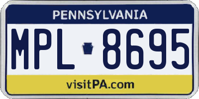 PA license plate MPL8695