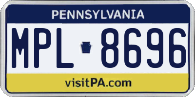 PA license plate MPL8696