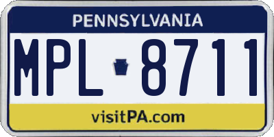 PA license plate MPL8711