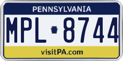 PA license plate MPL8744