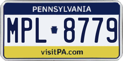 PA license plate MPL8779