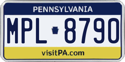 PA license plate MPL8790