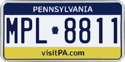 PA license plate MPL8811