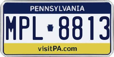 PA license plate MPL8813