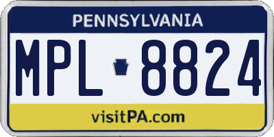 PA license plate MPL8824