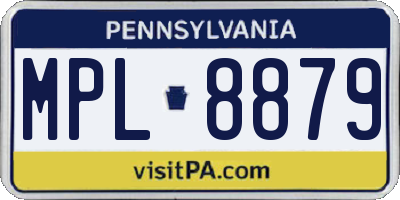 PA license plate MPL8879