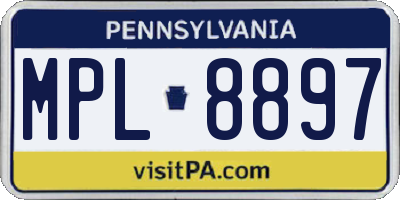 PA license plate MPL8897