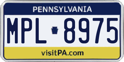 PA license plate MPL8975