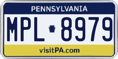PA license plate MPL8979