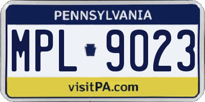 PA license plate MPL9023