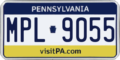 PA license plate MPL9055