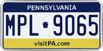 PA license plate MPL9065