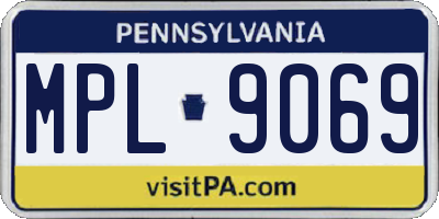 PA license plate MPL9069