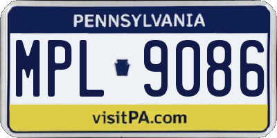 PA license plate MPL9086