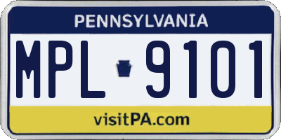PA license plate MPL9101