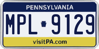 PA license plate MPL9129